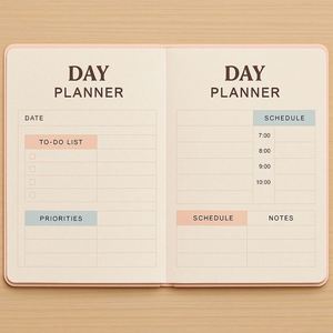 A5 Daily Planner Journal Custom Logo Hardcover Notebook Gift Set with Slip Case <b>Box</b> Ribbon <b>Sewing</b> Binding PU Leather - Product Image 5