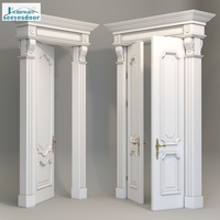 Portes doubles intérieures en bois massif de forme élégante en blanc de Foshan Seeyesdoor pour chambre à coucher