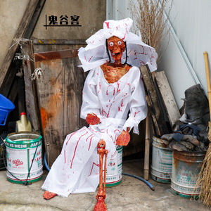Halloween cabeza esqueleto simulación humano plástico esqueleto fantasma casa habitación secreta Prop <span class=keywords><strong>cadáver</strong></span> seco <span class=keywords><strong>novia</strong></span> esqueleto Decoración - Product Image 4