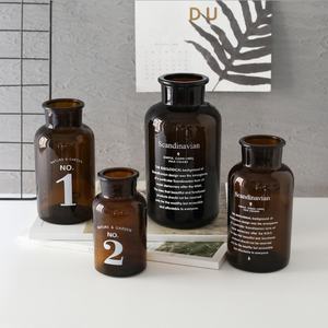 Nouveau Vintage fleur verre Vase nordique Ins ambre fleur Vase décoration de la maison bouteille en verre - Product Image 5