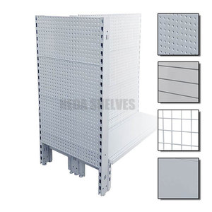 Estantes de supermercado traseros de alambre blanco de 4 niveles para estantes de tienda de comestibles estantes de góndola de tablero de clavijas - Product Image 6