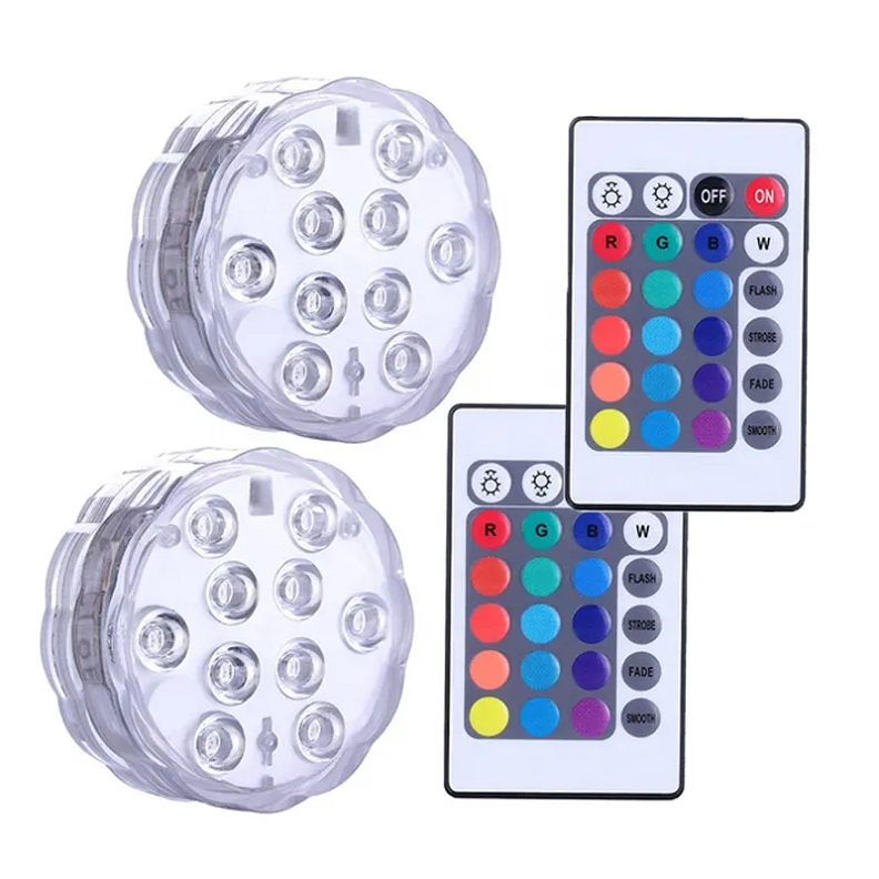 Хорошая цена, 16 цветов, rgb led, usb, перезаряжаемые лампы для бассейна, подводное плавание, ip68, погружной свет с радиочастотным пультом дистанционного управления для ванной