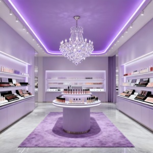 Meja pajang toko kosmetik modern dengan cermin untuk etalase toko rias - Product Image 1