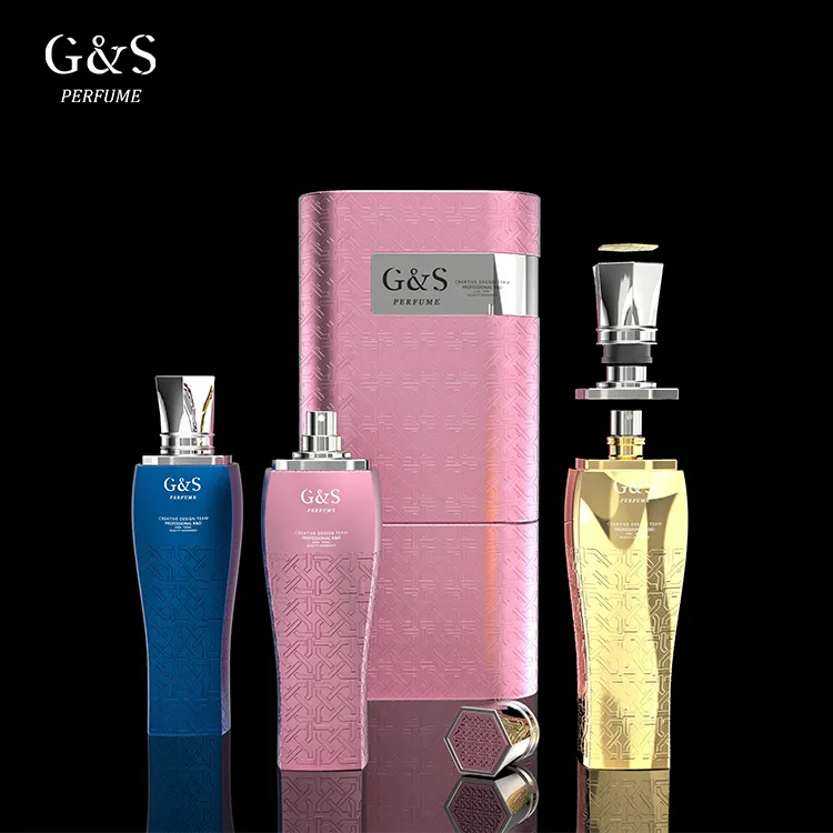 New Design luxury botol parfum 30ml 50ml 100ml Frasco de perfume recarregável perfume spray com caixa de embalagem Amostra grátis