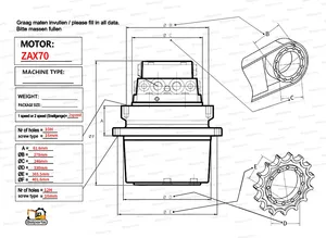 Motor Reductor Hidráulico de Traslación para Excavadoras Deere 75D 75G 85D 85G, Pieza Final de Transmisión 9272923 9290867 - Product Image 6
