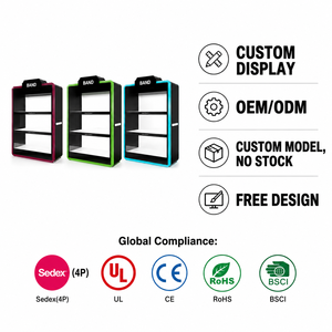 Espositore da banco a 3 livelli in acrilico LED colorato per negozi di articoli per fumatori - Ingrosso dal produttore - Product Image 1