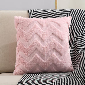 45x45 luxe blanc rose doux en peluche housse de coussin décoratif jeter oreiller couvre pour lit salon <span class=keywords><strong>canapé</strong></span> <span class=keywords><strong>canapé</strong></span> - Product Image 2