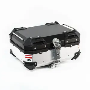 Coffre de rangement de moto, personnalisable, grande capacité, boîte arrière en aluminium, résistant aux chocs, 22l