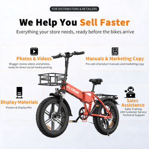 Bicicleta Eléctrica Plegable de 20 Pulgadas con Llantas Anchas, 250W, 75NM, Capacidad de Subida de 30 Grados, 48V13Ah, 75 Millas de Autonomía, 7 Velocidades, Frenos de Disco, Almacén en la UE y el Reino Unido, Venta al Por Mayor - Product Image 3
