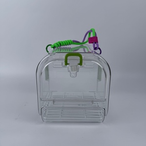 Cage à perroquet moderne en acrylique transparent, ronde ou carrée, pour usage intérieur et extérieur, personnalisable, avec rangement intégré, pour un design sur mesure. - Product Image 3
