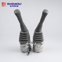 SHIYOU Joystick Universal para Excavadora, Válvula de Control Hidráulico, Conjunto de Controlador Piloto Izquierdo y Derecho, Maquinaria de Aluminio