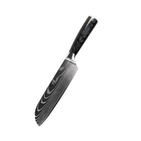 8 Inch Roestvrijstalen Laserpatroon Klassiek Ontwerp Fruit-En Groentesnijwerk Draagbare Cucina Japans Nakiri-Mes