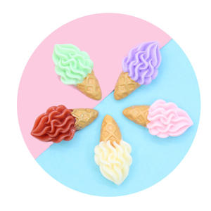 Cabujón de resina de simulación de helado con base plana para manualidades de resina DIY, accesorios para la fabricación de joyas y dijes para carcasas de teléfono - Product Image 6