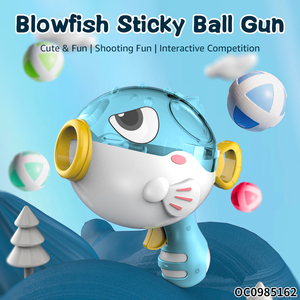 ปืนพลาสติกปลาปักเป้าของเล่นขนาดเล็กสำหรับเด็กที่มีลูกบอลเหนียว - Product Image 2