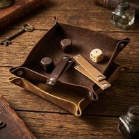 Plateau à dés en cuir véritable enroulable avec fermeture à pression, support de rangement portable pour dés, tapis de jeu pliable pour dés, accessoires de jeu de société RPG