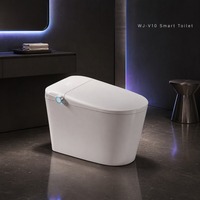 Toilette intelligente avec bidet intégré, cuvette allongée, drainage en S, siège chauffant, chasse d'eau automatique, télécommande