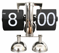 Horloge à bascule design moderne, horloge de table à quartz automatique pour la décoration de la maison, du bureau, cadeau # HY-F002-W