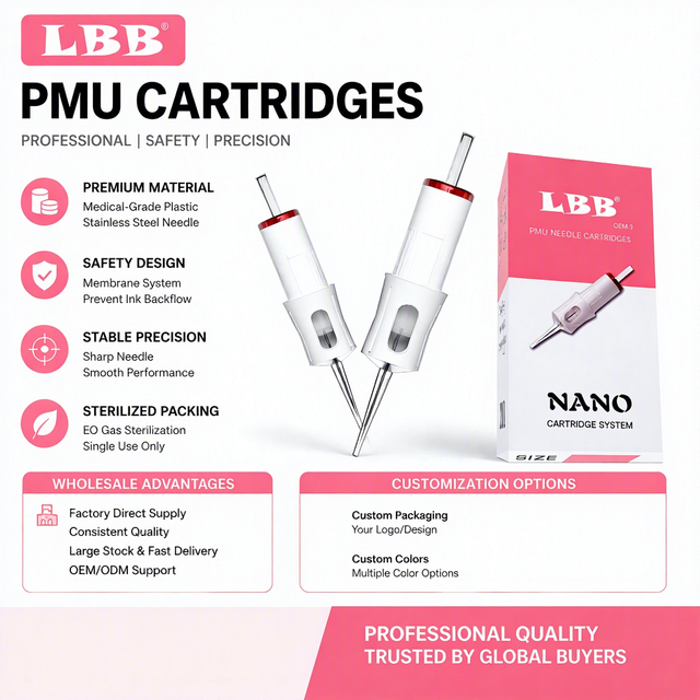 Permanent Makeup PMU Cartridge Needles Microbading Eyebrow Pmu Supplies Nano Hairstrokes Cartridge Needles for PMU Machine
