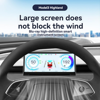 Layar Dashboard HUD 8.9" dengan Kamera Carplay untuk Tesla Model 3 Y, Panel Instrumen, Speedometer, Monitor Pengemudi