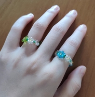Bagues de mode bohème pour femmes Offre Spéciale perles de verre transparentes faites à la main avec des fleurs multicolores pour les fiançailles de mariage ou un cadeau
