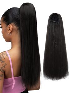 Extensiones de <span class=keywords><strong>Cabello</strong></span> 100% Humano Virgen, Cola de Caballo con Clip, Doble Trama, <span class=keywords><strong>Natural</strong></span>, con Cordón Ajustable - Product Image 2