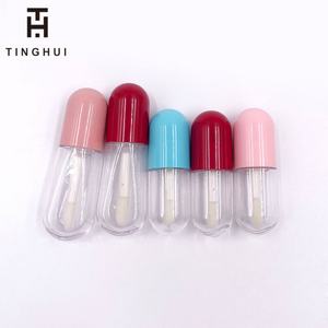 Manufacturer Mini Cute pink clear Capsule Shape Empty Lip Gloss Tubes Lipstick <b>Containers</b> - Product Image 6