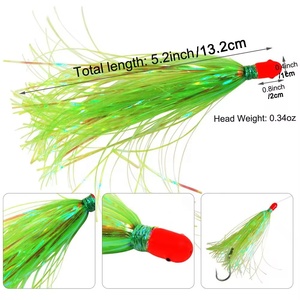 Flash Shiner con testa <span class=keywords><strong>di</strong></span> piombo pesca Jig Mylar Flash Teaser coda pesca Flash gonne esche per capelli - Product Image 2