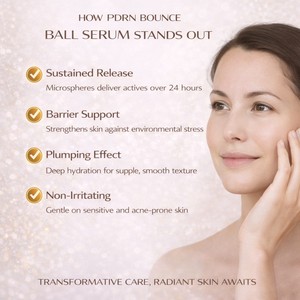 Sérum Visage PDRN Bounce Ball avec Hyaluronate de Sodium, <span class=keywords><strong>Collagène</strong></span> Hydrolysé et Panthénol - Apaisant et Hydratant - Product Image 3