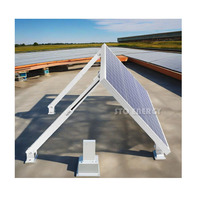 Supports de montage de panneau solaire en aluminium Angle réglable Jambe avant Jambe arrière Montage inclinable sur toit plat 10KW Systèmes de montage mural solaire