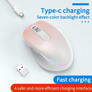 RGB Wireless BT <strong>Mouse</strong> 2.4G Dual Mode Silent Rechargeable <strong>3D</strong> Right-Handed <strong>Computer</strong> <strong>Mouse</strong> for Home Office - Product Image 3