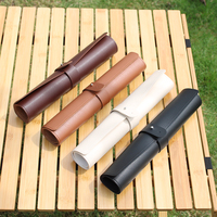 Tapis de table en PU imperméable enroulable, set de table imperméable pour le camping, le pique-nique, le barbecue, tapis de souris multifonctionnel, protection de table pour le bureau
