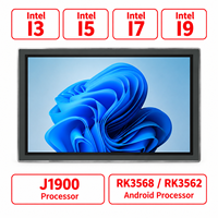 PC industriel tout-en-un à écran tactile sans ventilateur Linux/Win 10 11 de 21,5/10,1/15,6 pouces avec processeur J1900/J4125/J6412/i3/i5/i7