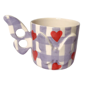 Tazza in ceramica a mano effetto farfalla, caffè a scacchi a farfalla dipinto a mano o tazza da tè, regalo di San Valentino per lei - Product Image 4