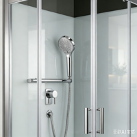 Cabine de douche d'angle coulissante rectangulaire Mars Villa avec verre trempé dépoli, design moderne, pour salle de bain et hôtel