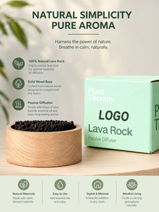Diffuseur passif en bois et <span class=keywords><strong>pierre</strong></span> volcanique pour voiture/placard/bureau – Sans cordon, sans liquide – Réutilisable, logo personnalisé - Product Image 6