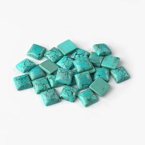 Высокое качество зеленый бирюзовый квадратный камень Кабошон популярный натуральный драгоценный камень для изготовления ювелирных изделий оптом - Product Image 3