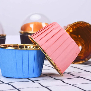 Gold And Silver Cake Cups Aluminum Foil Rolled Edge Heat Resistant Muffin Cups For Baking - Product Image 2