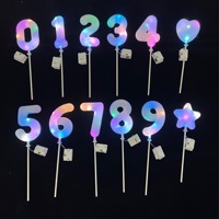 Usine En Gros Led Gâteau Topper Avec Lumière Numérique Gâteau Topper Cuisson Dessert Décoration Fleur anniversaire gâteau toppers