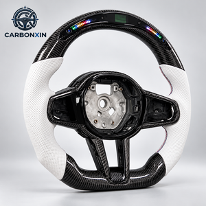 พวงมาลัยคาร์บอนไฟเบอร์หุ้มหนังสีสันตามสั่ง พร้อมไฟ LED สำหรับ BMW G30 G38 G05 G80 G87 G20 G28 M2 M3 M4 G21 G42 X3 X3M X6 X5 F90 - Product Image 4