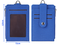 Porte-clés en PU avec porte-cartes multiples, pliable, pour badge d'identification et carte de visite, avec fermeture éclair