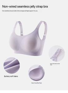 Soutien-gorge une pièce sans couture en gelée fine pour femme, personnalisé ODM, taille haute, col montant, sans armatures, bretelles larges, bonnet 3/4, respirant - Product Image 4