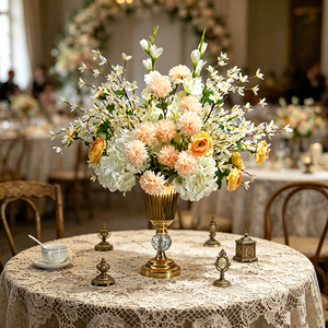 Elegante Bola de Flores <span class=keywords><strong>Artificiales</strong></span> de Seda para Boda, Moderna, con Florero de Cristal Electrochapado de Alta Calidad (35cm X 55cm) para Eventos en el Hogar - Product Image 5