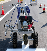 Machine de marquage routier à pulvérisation à froid, électrique et à essence, à un ou deux pistolets, pour la peinture de lignes de circulation et de parkings