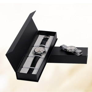 Factory <b>Black</b> Customized Logo Printed Flip up PU Inside Watch Display Cardboard <b>Box</b> Bracelet Gift Storage Magnetic Packaging <b>Box</b> - Product Image 1