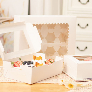 Wholesale Custom Dessert Tart Packing Box with Transparent Windows Cupcake Packing Box - Product Image 4