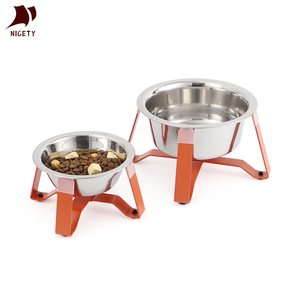 Erhöhte, umweltfreundliche, moderne, langlebige Katzennapf aus lebensmittelechtem Edelstahl mit rutschfestem Ständer, leicht zu reinigen und zu verstauen - Product Image 6