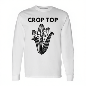 <b>Crop</b> <b>Top</b> Vegetable Farming Long <b>Sleeve</b> T-Shirt Vegetarian Farmer - Product Image 2