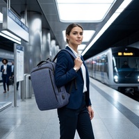 Sac à dos professionnel pour ordinateur portable 15,6 pouces, ouverture à plat 180°, voyage d'affaires, unisexe, étanche, sac à dos pour ordinateur, USB, polyester