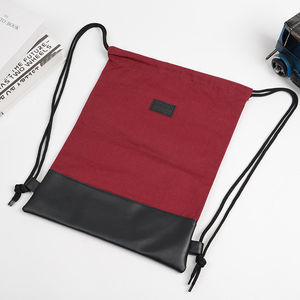 Sac à dos en toile 12OZ de haute qualité en coton noir avec cordon de serrage, base en PU, doublure en polyester, 36-58L, style sport, poignée souple et tendance - Product Image 2