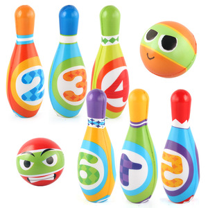 Ensemble de jeu de bowling d'intérieur pour enfants, quilles de bowling <span class=keywords><strong>en</strong></span> <span class=keywords><strong>mousse</strong></span> PU solide avec numéros, grand design de dessin animé OEM ODM - Product Image 2